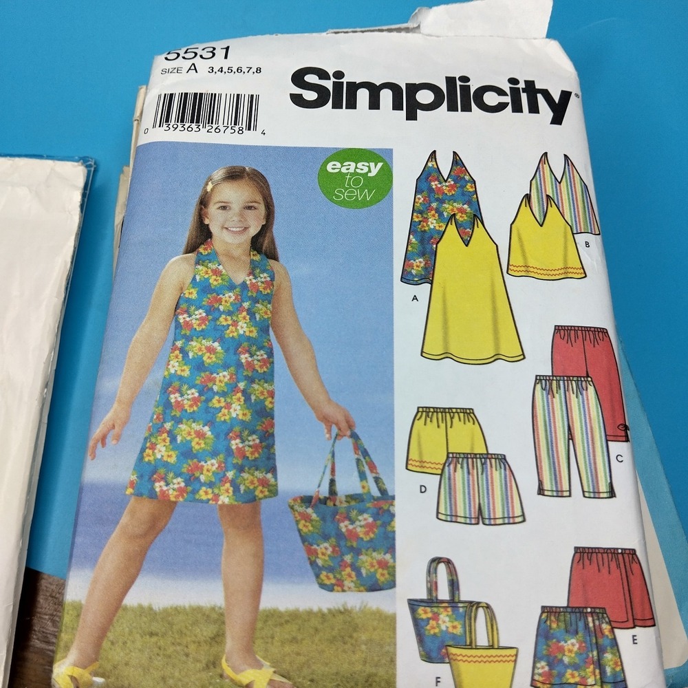 Vintage Girls Sewing Pattern Lot Simplicity McCalls Dresses Jumpers Crafts Size - Picture 4 of 11